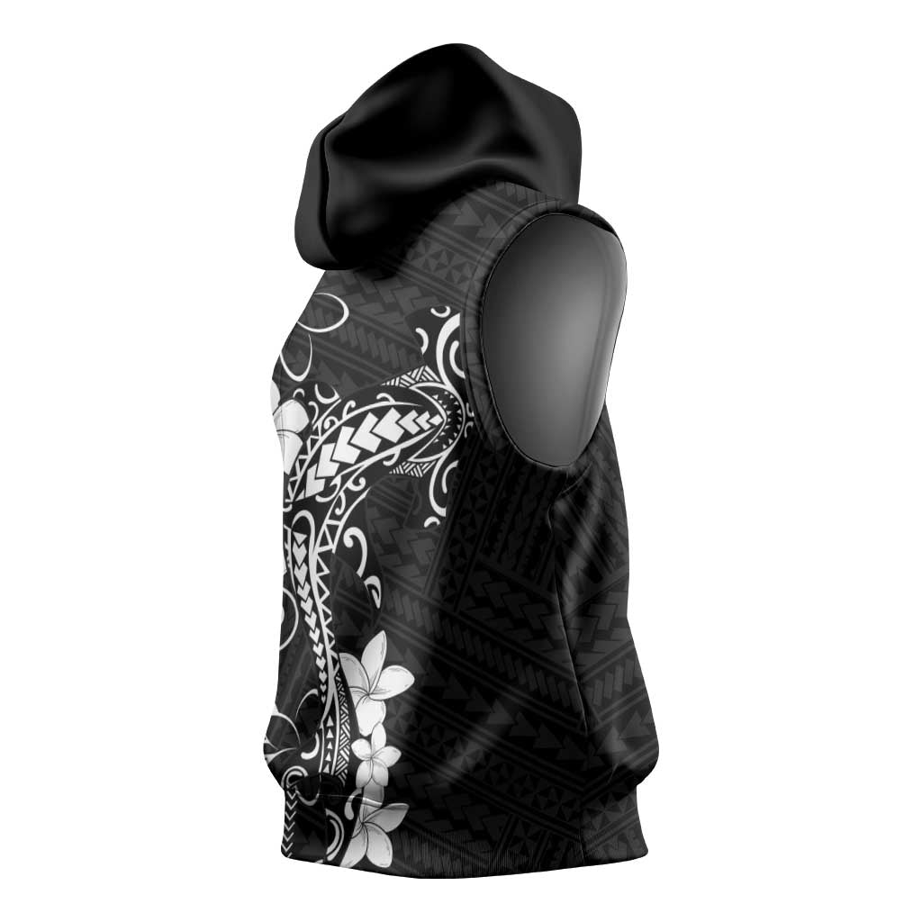 Black Hawaii Sleeveless Hoodie Hammerhead Shark Tattoo Curve Polynesian LT14 - Polynesian Pride
