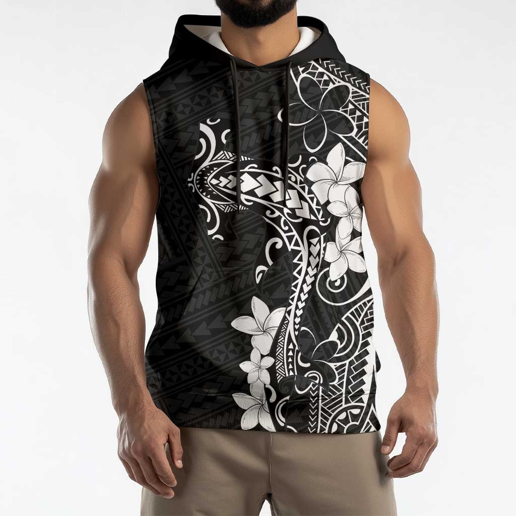 Black Hawaii Sleeveless Hoodie Hammerhead Shark Tattoo Curve Polynesian LT14 - Polynesian Pride