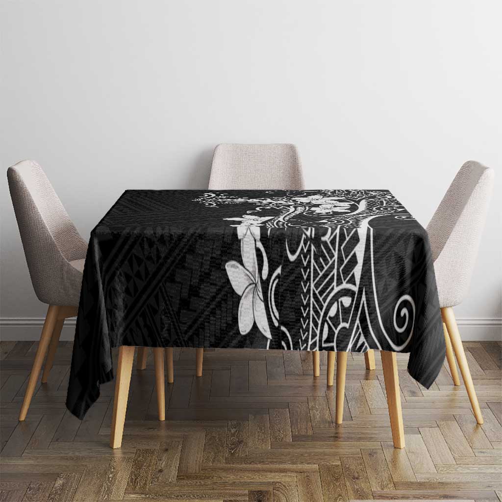 Black Hawaii Tablecloth Hammerhead Shark Tattoo Curve Polynesian LT14 - Polynesian Pride
