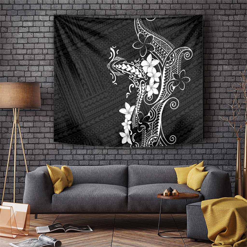 Black Hawaii Tapestry Hammerhead Shark Tattoo Curve Polynesian - Polynesian Pride