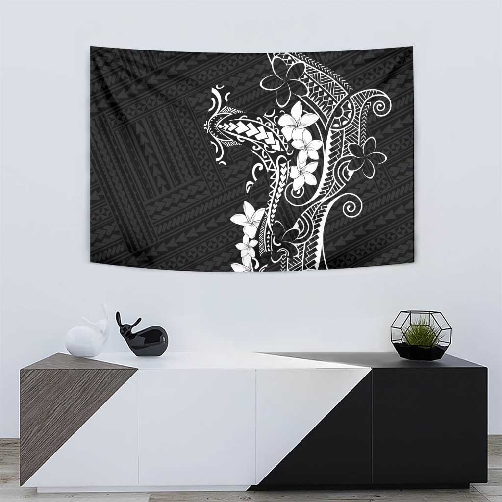 Black Hawaii Tapestry Hammerhead Shark Tattoo Curve Polynesian - Polynesian Pride