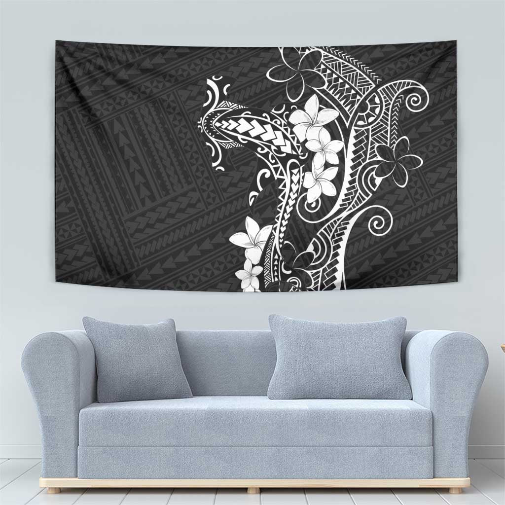 Black Hawaii Tapestry Hammerhead Shark Tattoo Curve Polynesian - Polynesian Pride