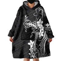 Black Hawaii Wearable Blanket Hoodie Hammerhead Shark Tattoo Curve Polynesian LT14 - Polynesian Pride