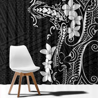 Black Hawaii Window Curtain Hammerhead Shark Tattoo Curve Polynesian - Polynesian Pride