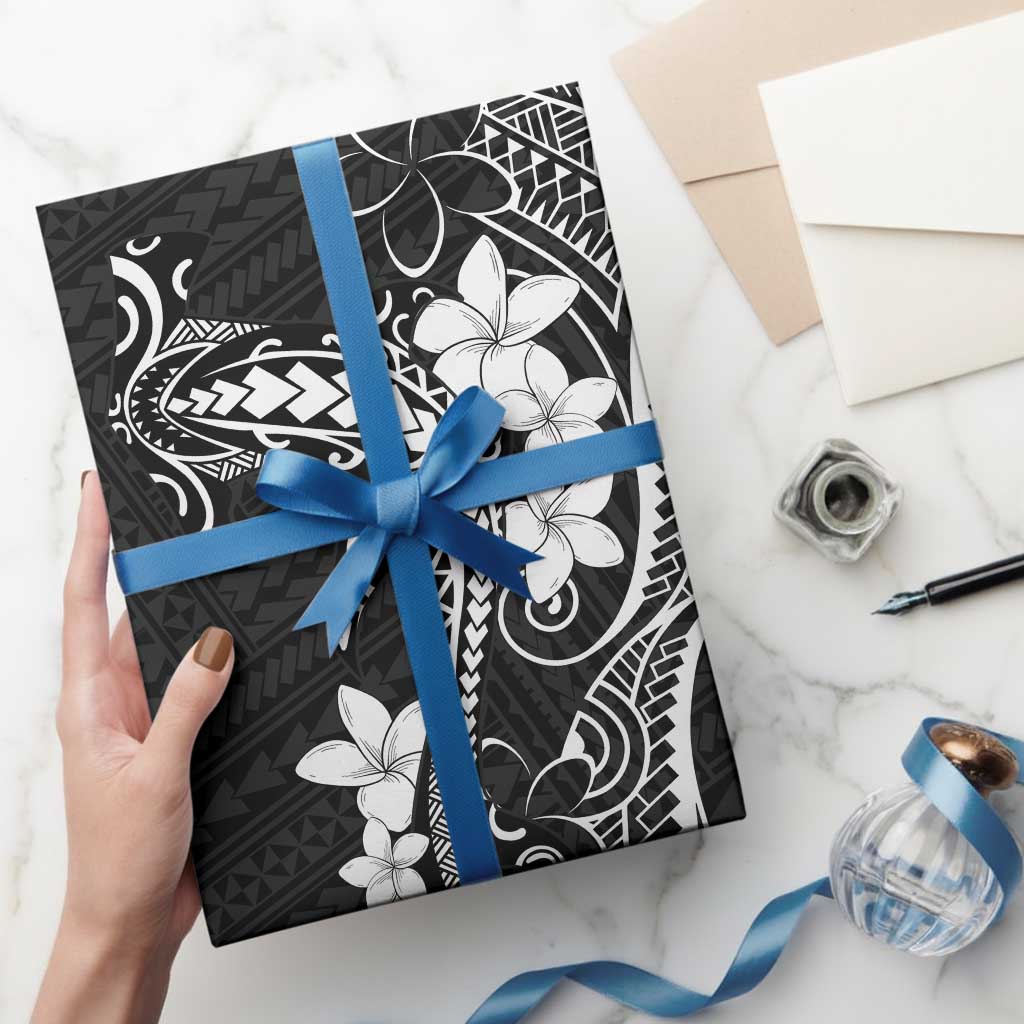 Black Hawaii Wrapping Paper Hammerhead Shark Tattoo Curve Polynesian LT14 - Polynesian Pride