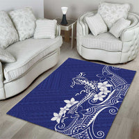 Blue Hawaii Area Rug Hammerhead Shark Tattoo Curve Polynesian - Polynesian Pride