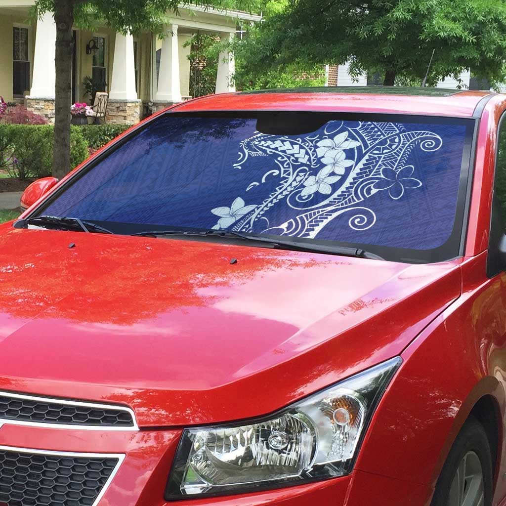 Blue Hawaii Auto Sun Shade Hammerhead Shark Tattoo Curve Polynesian - Polynesian Pride