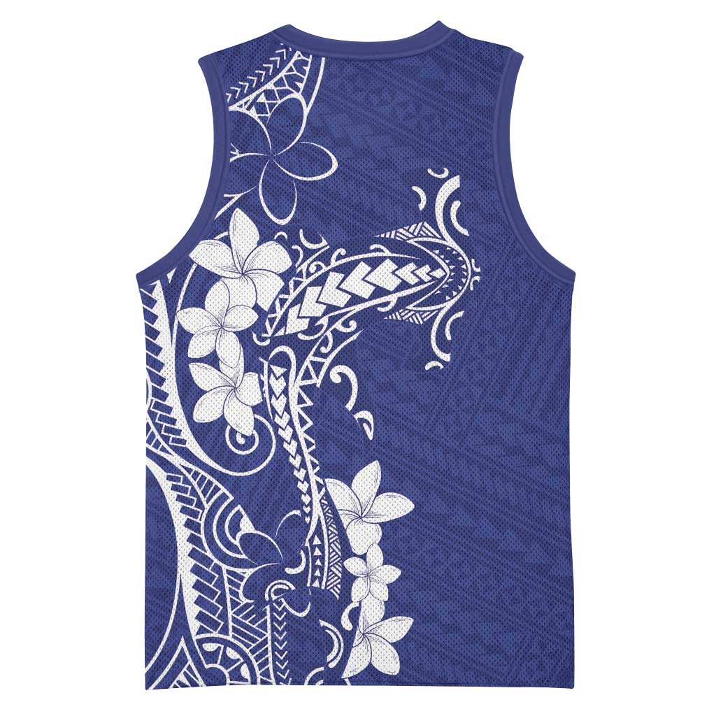 Blue Hawaii Basketball Jersey Hammerhead Shark Tattoo Curve Polynesian LT14 - Polynesian Pride
