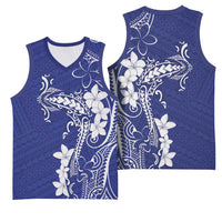 Blue Hawaii Basketball Jersey Hammerhead Shark Tattoo Curve Polynesian LT14 - Polynesian Pride