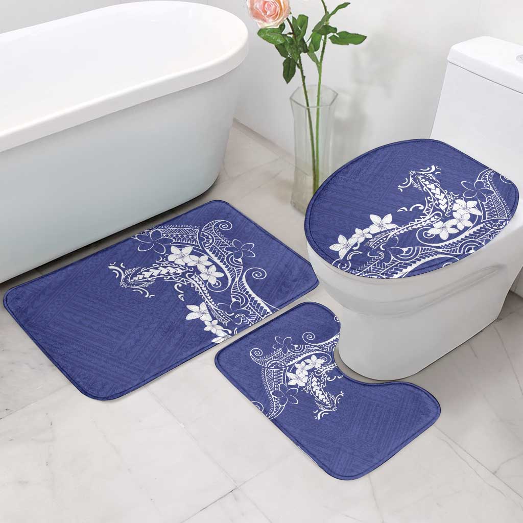 Blue Hawaii Bathroom Set Hammerhead Shark Tattoo Curve Polynesian - Polynesian Pride