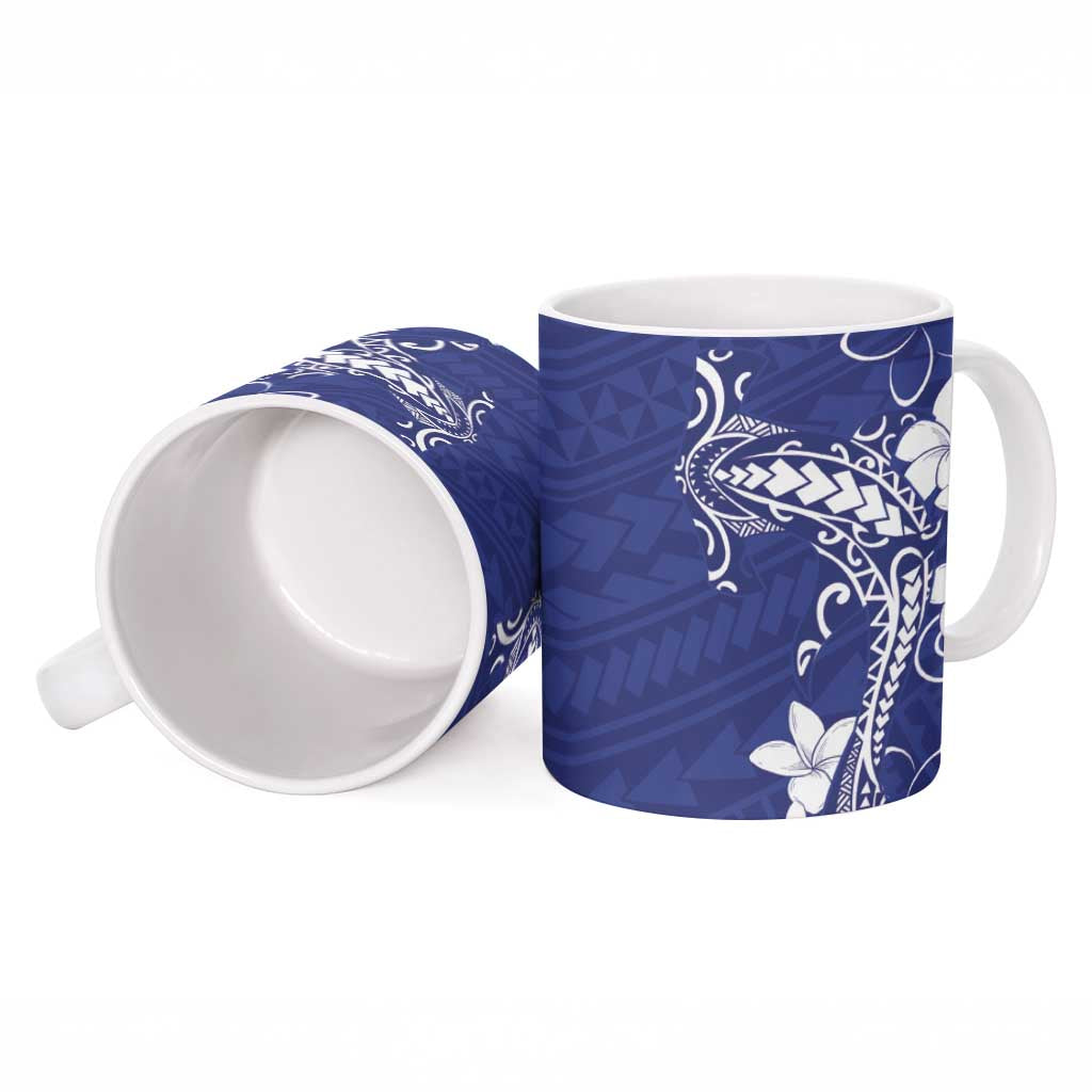 Blue Hawaii Ceramic Mug Hammerhead Shark Tattoo Curve Polynesian LT14 - Polynesian Pride