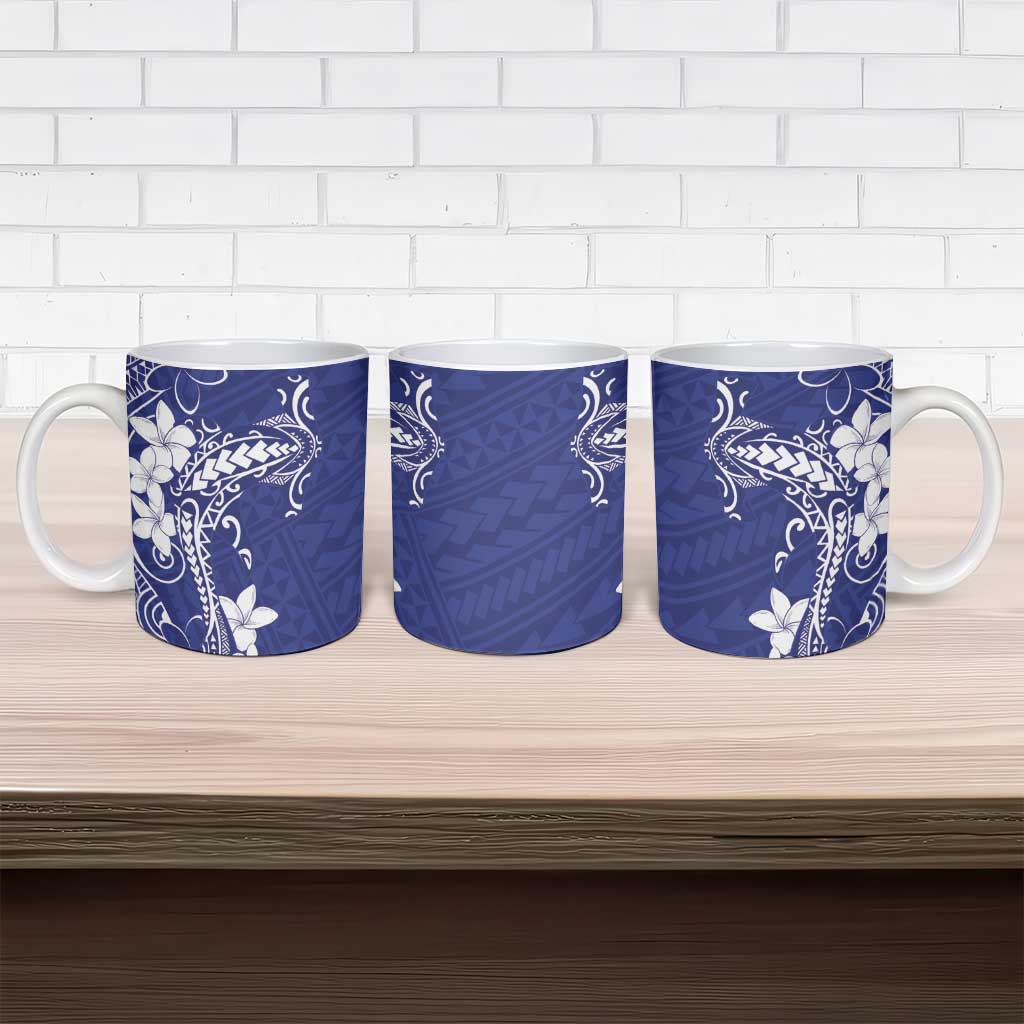 Blue Hawaii Ceramic Mug Hammerhead Shark Tattoo Curve Polynesian LT14 - Polynesian Pride