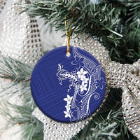 Blue Hawaii Ceramic Ornament Hammerhead Shark Tattoo Curve Polynesian - Polynesian Pride