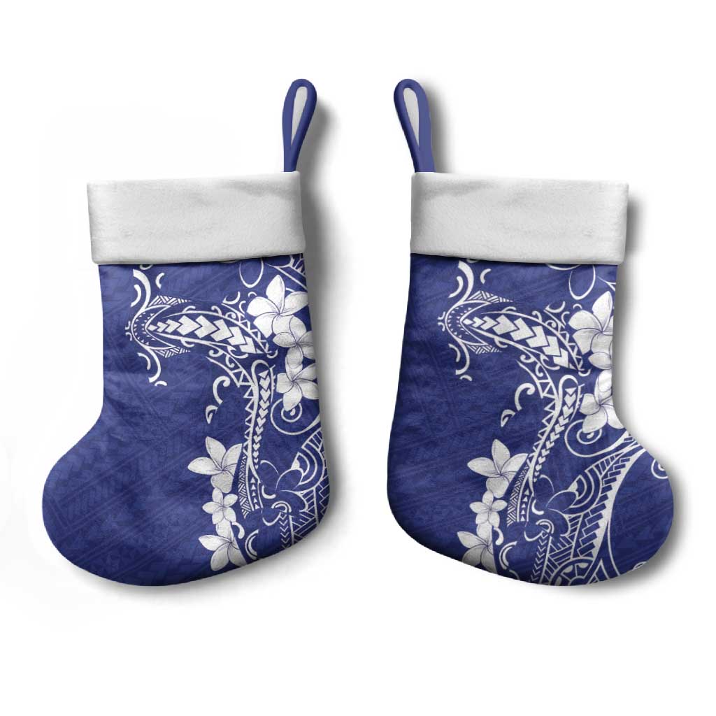 Blue Hawaii Christmas Stocking Hammerhead Shark Tattoo Curve Polynesian - Polynesian Pride