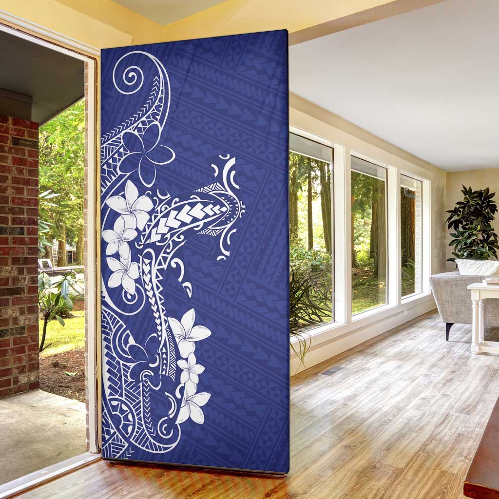 Blue Hawaii Door Cover Hammerhead Shark Tattoo Curve Polynesian LT14 - Polynesian Pride