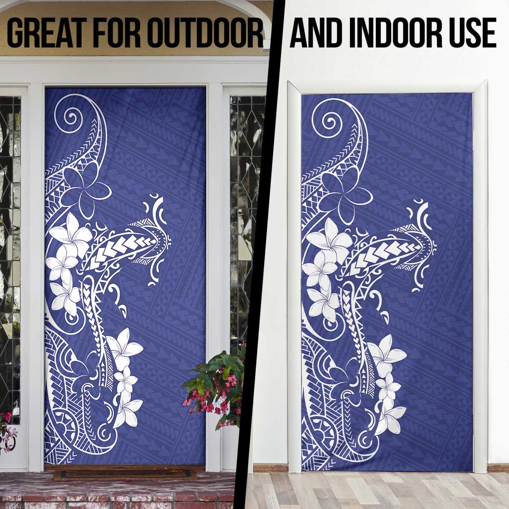 Blue Hawaii Door Cover Hammerhead Shark Tattoo Curve Polynesian LT14 - Polynesian Pride