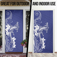 Blue Hawaii Door Cover Hammerhead Shark Tattoo Curve Polynesian LT14 - Polynesian Pride