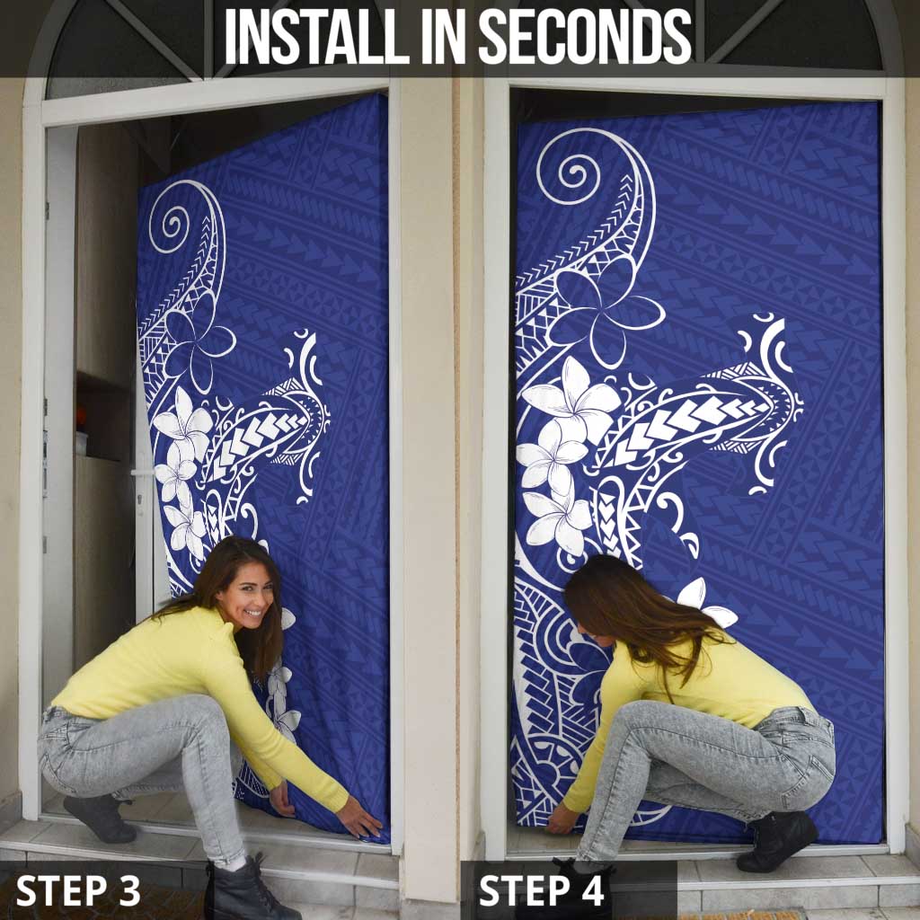 Blue Hawaii Door Cover Hammerhead Shark Tattoo Curve Polynesian LT14 - Polynesian Pride