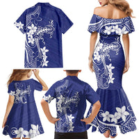 Blue Hawaii Family Matching Mermaid Dress and Hawaiian Shirt Hammerhead Shark Tattoo Curve Polynesian - Polynesian Pride