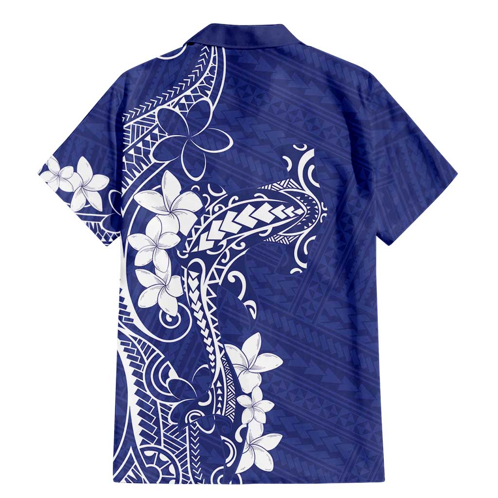 Blue Hawaii Family Matching Mermaid Dress and Hawaiian Shirt Hammerhead Shark Tattoo Curve Polynesian - Polynesian Pride