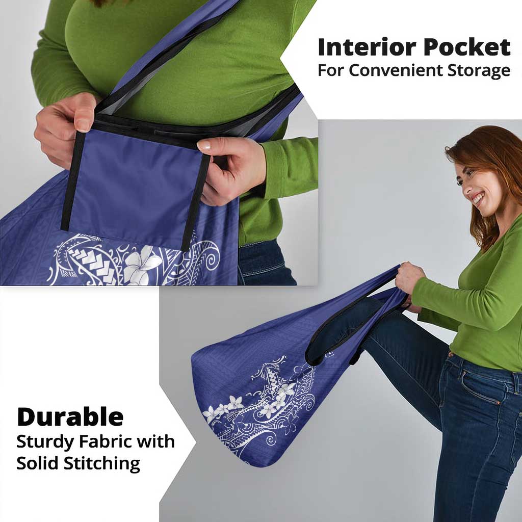 Blue Hawaii Grocery Bag Hammerhead Shark Tattoo Curve Polynesian - Polynesian Pride