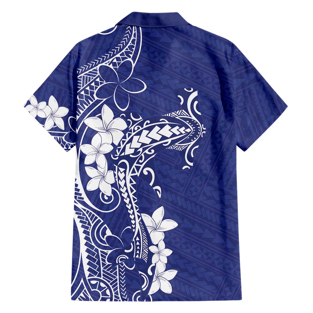 Blue Hawaii Hawaiian Shirt Hammerhead Shark Tattoo Curve Polynesian - Polynesian Pride