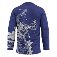 Blue Hawaii Hockey Jersey Hammerhead Shark Tattoo Curve Polynesian - Polynesian Pride