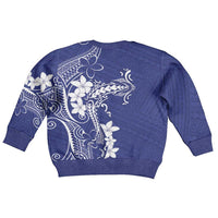 Blue Hawaii Kid Ugly Christmas Sweater Hammerhead Shark Tattoo Curve Polynesian - Polynesian Pride