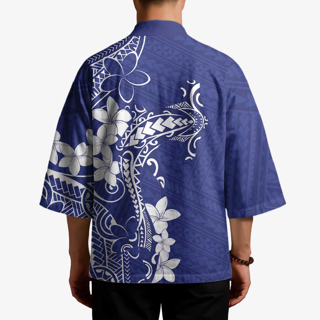 Blue Hawaii Kimono Hammerhead Shark Tattoo Curve Polynesian LT14 - Polynesian Pride