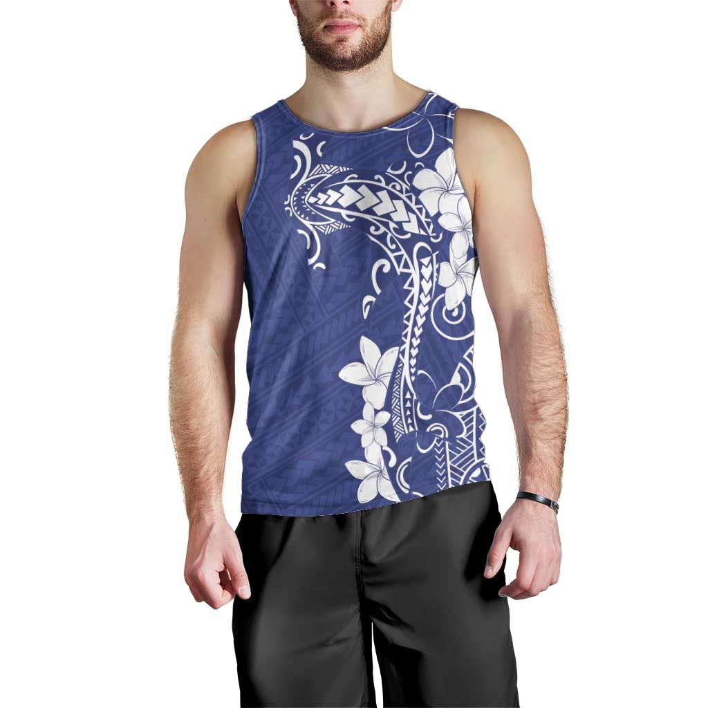 Blue Hawaii Men Tank Top Hammerhead Shark Tattoo Curve Polynesian LT14 - Polynesian Pride