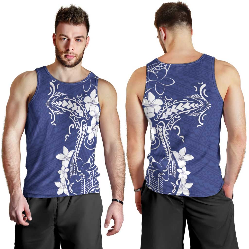Blue Hawaii Men Tank Top Hammerhead Shark Tattoo Curve Polynesian LT14 - Polynesian Pride