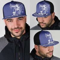 Blue Hawaii Mesh Trucker Cap Hammerhead Shark Tattoo Curve Polynesian - Polynesian Pride