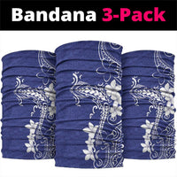 Blue Hawaii Neck Gaiter Hammerhead Shark Tattoo Curve Polynesian - Polynesian Pride