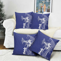 Blue Hawaii Pillow Cover Hammerhead Shark Tattoo Curve Polynesian - Polynesian Pride