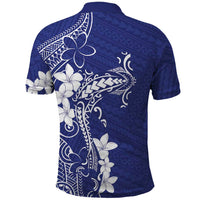 Blue Hawaii Polo Shirt Hammerhead Shark Tattoo Curve Polynesian - Polynesian Pride