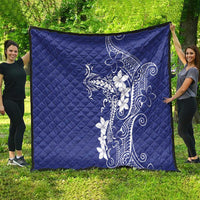 Blue Hawaii Quilt Hammerhead Shark Tattoo Curve Polynesian - Polynesian Pride
