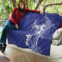 Blue Hawaii Quilt Hammerhead Shark Tattoo Curve Polynesian - Polynesian Pride