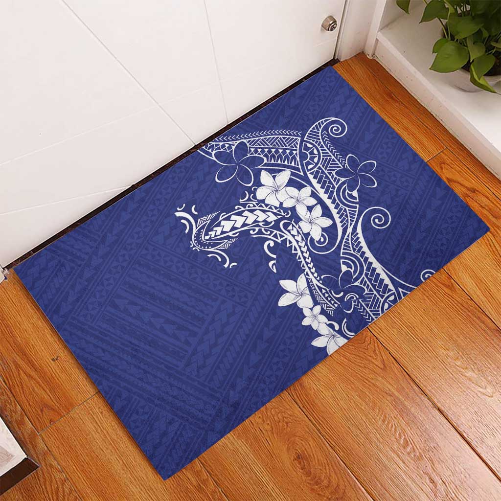 Blue Hawaii Rubber Doormat Hammerhead Shark Tattoo Curve Polynesian LT14 - Polynesian Pride