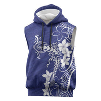 Blue Hawaii Sleeveless Hoodie Hammerhead Shark Tattoo Curve Polynesian LT14 Blue - Polynesian Pride