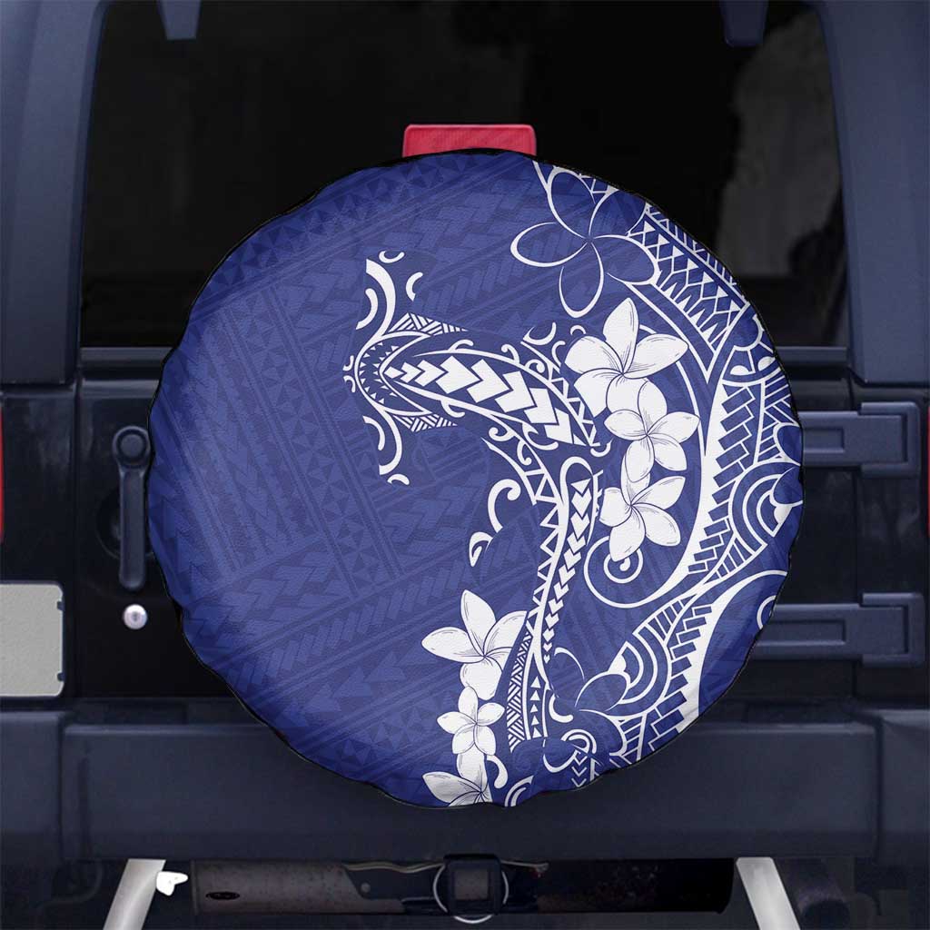 Blue Hawaii Spare Tire Cover Hammerhead Shark Tattoo Curve Polynesian - Polynesian Pride