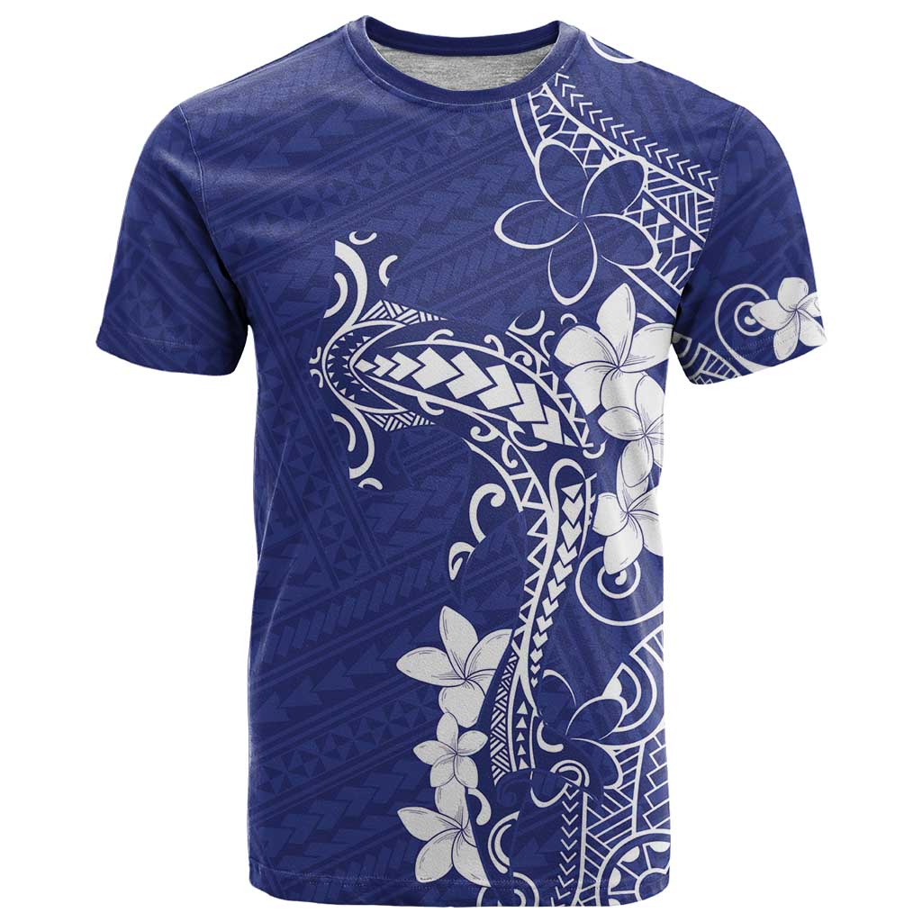 Blue Hawaii T Shirt Hammerhead Shark Tattoo Curve Polynesian - Polynesian Pride