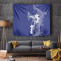 Blue Hawaii Tapestry Hammerhead Shark Tattoo Curve Polynesian - Polynesian Pride