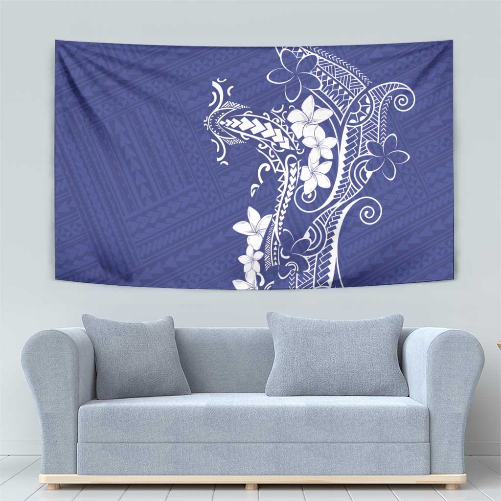 Blue Hawaii Tapestry Hammerhead Shark Tattoo Curve Polynesian - Polynesian Pride