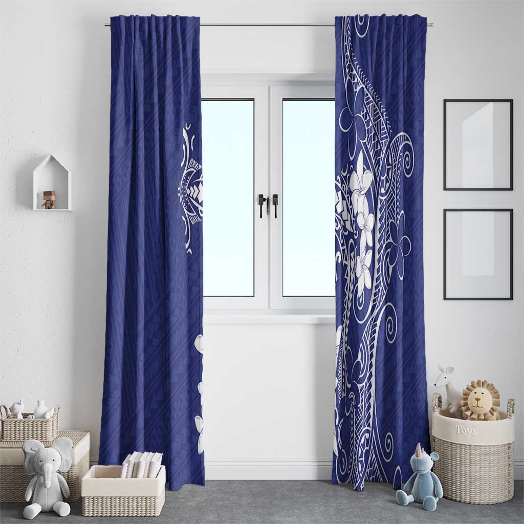 Blue Hawaii Window Curtain Hammerhead Shark Tattoo Curve Polynesian - Polynesian Pride