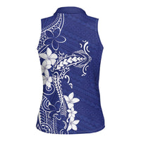 Blue Hawaii Women Sleeveless Polo Shirt Hammerhead Shark Tattoo Curve Polynesian LT14 - Polynesian Pride