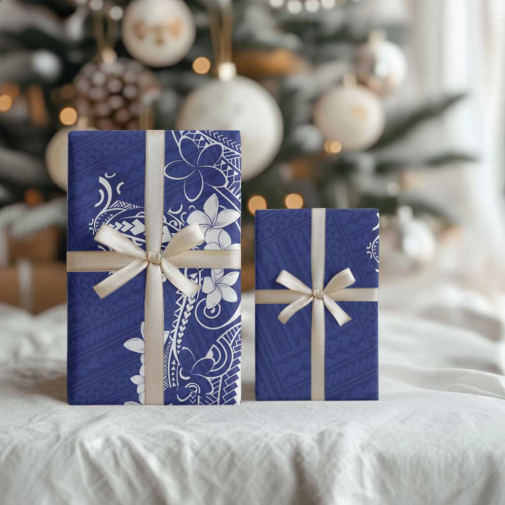Blue Hawaii Wrapping Paper Hammerhead Shark Tattoo Curve Polynesian LT14 - Polynesian Pride