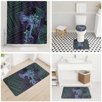 Purple Paradise Hawaii Bathroom Set Hammerhead Shark Tattoo Curve Polynesian - Polynesian Pride