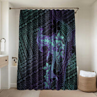 Purple Paradise Hawaii Bathroom Set Hammerhead Shark Tattoo Curve Polynesian - Polynesian Pride