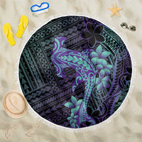 Purple Paradise Hawaii Beach Blanket Hammerhead Shark Tattoo Curve Polynesian LT14 One Size 150cm Purple - Polynesian Pride