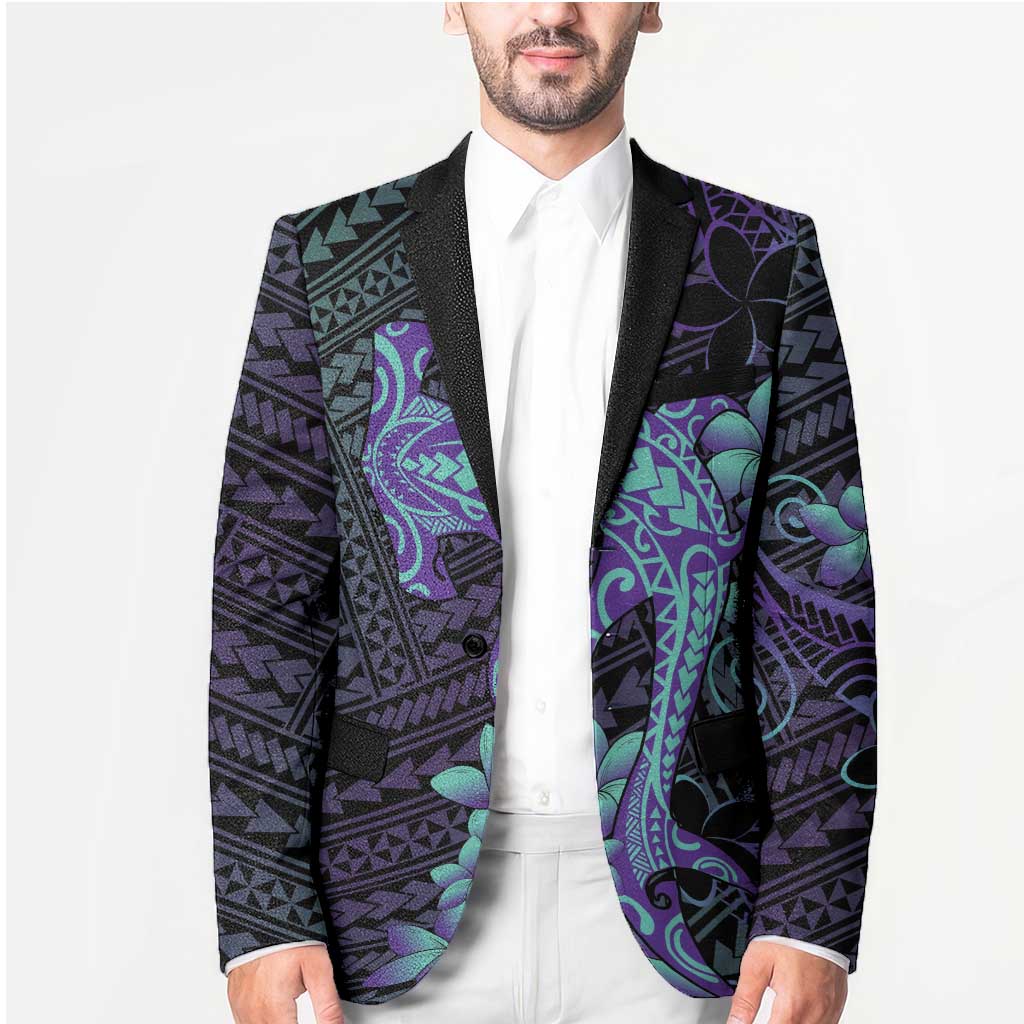 Purple Paradise Hawaii Blazer Hammerhead Shark Tattoo Curve Polynesian - Polynesian Pride